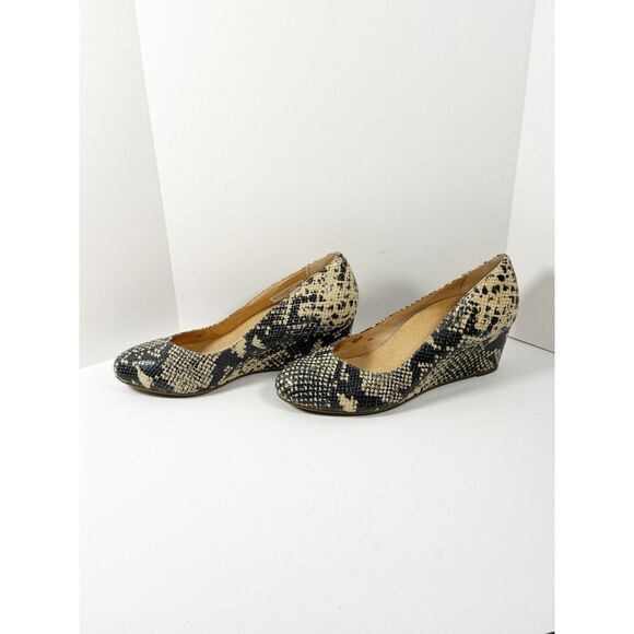 Vionic Antonia Pump Wedge Heel Slip On Shoes Snake Comfort Arch Support Office 8 - Picture 3 of 16